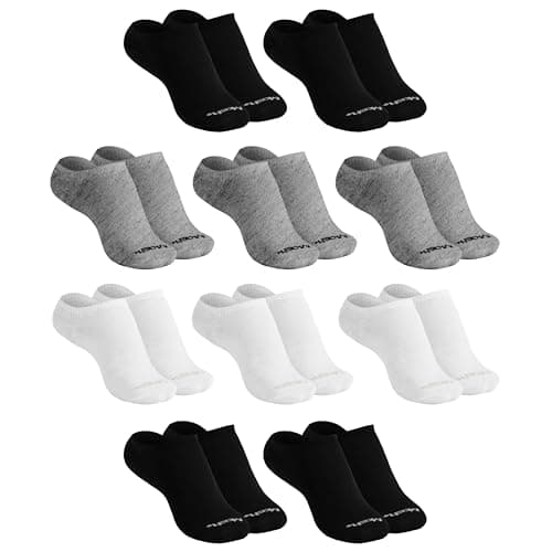 MASH Kit 10 Pares de Meia Soquete Invisível Cano Curto Algodão Respirável Malha Fina, 3 Brancas - 3 Cinzas - 4 Pretas, 39-44