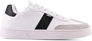 Tênis casual masculino adulto branco com detalhes pretos e cinzas, marca LGHT LIGHT.