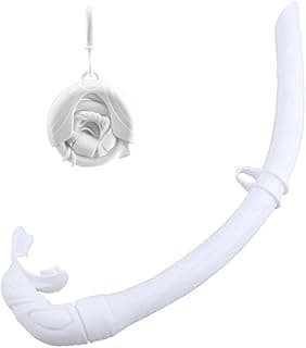 Snorkel dobrável Fesjoy – Snorkel de silicone com estojo de armazenamento compacto feminino masculino tubo de respiração molhado para mergulho (branco), snorkel