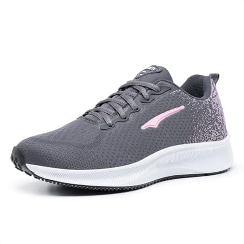 Tênis Yes Basic feminino cor grafite e rosa com detalhes em preto e branco.