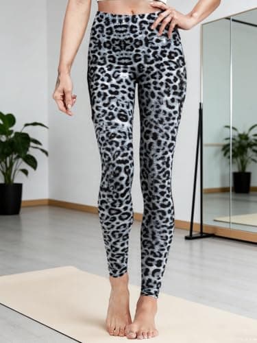 Calça feminina de ioga de cintura alta 9/10 para treino leggings estampadas coloridas calças esportivas para corrida, ioga, fitness