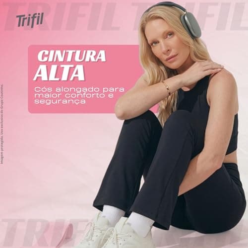 TRIFIL Calça Legging Esportiva Flare Cintura Alta Feminino Adulto, Preto, G