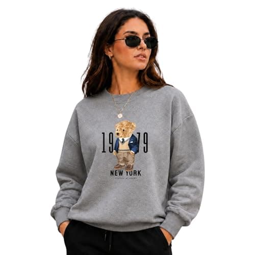 Moletom Feminino Comfy Gola Redonda Flanelado Quentinho Casual Inverno (BR, Alfa, G, Regular, Regular, Cinza)