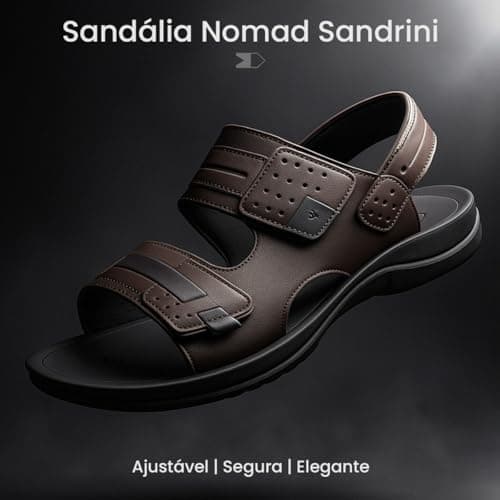 Sandália Sandrini Neoslide Masculina Casual Confortável Leve (Café, BR, Adulto, Numérico, 41)