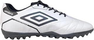 Chuteira Society Umbro Manchester Costurada Adulto Original branca com detalhes em preto e cinza