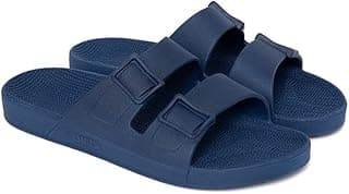 Linus Sandália Unissex - Sandálias Slip On, Confortável e Resistente, Fácil de Limpar, Vegano, Material 100% Reciclado - Marinho