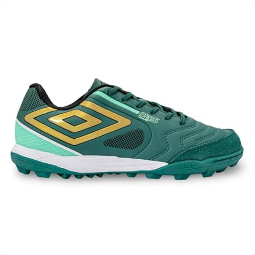 Chuteira de futebol Umbro Pro 5 Bump Club, verde e amarelo, tamanho 40