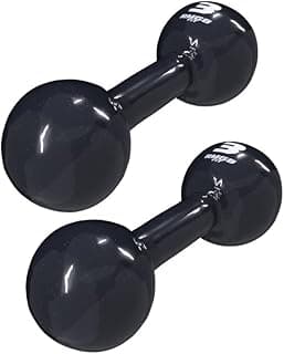 Rmg8 Fit - PAR HALTER 3KG EMBORRACHADO BOLA PRETO
