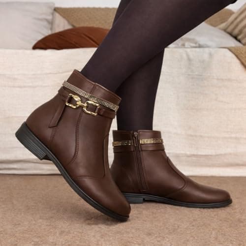 Bota Cano Curto Beira Rio Napa Estonia Salto Baixo - Confortável Leve e Uso no Dia a Dia (Café, Bota, BR, Adulto, Numérico, 38)