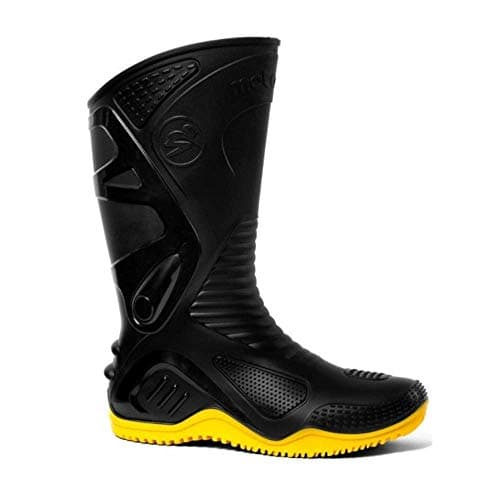 Bota Motociclista Impermeável Cano Longo Pvc Motosafe Bracol Tamanho:39;Cor:Amarelo