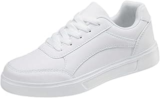 Tênis branco feminino estilo retrô clássico em posição frontal