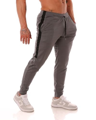 Calça Esportiva DryFit Masculina Comprimento Longo Tamanho GG Cor Chumbo/Preto com Ajuste por Cordão