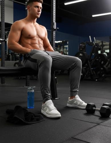 Calça Esportiva DryFit Masculina Comprimento Longo Tamanho GG Cor Chumbo/Preto com Ajuste por Cordão
