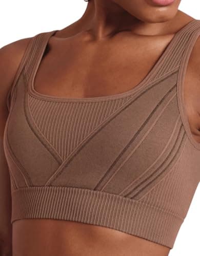 Lupo Top Esportivo Max II Sport Seamless Sem Costura Feminino Suporte Médio Decote Quadrado Secagem Rápida (BR, Alfa, P, Regular, Castanho)