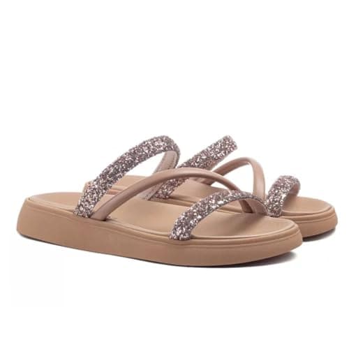 Sandália Papete com Strass Feminina Moleca
