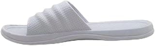 Chinelo slide branco leve com tiras de tecido respirável