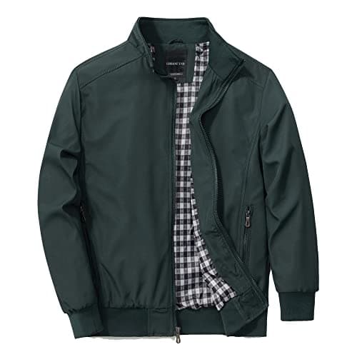 URBANFIND Jaqueta esportiva masculina, leve, corta-vento para atividades ao ar livre, Verde, XXG