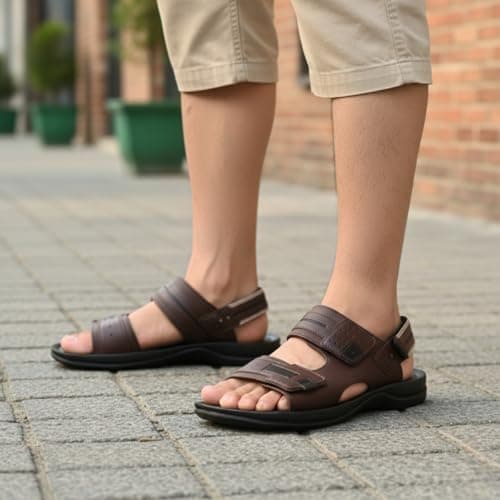Sandália Sandrini Neoslide Masculina Casual Confortável Leve (Café, BR, Adulto, Numérico, 41)