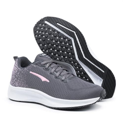 Tênis Yes Basic feminino cor grafite e rosa com sola preta e branco.
