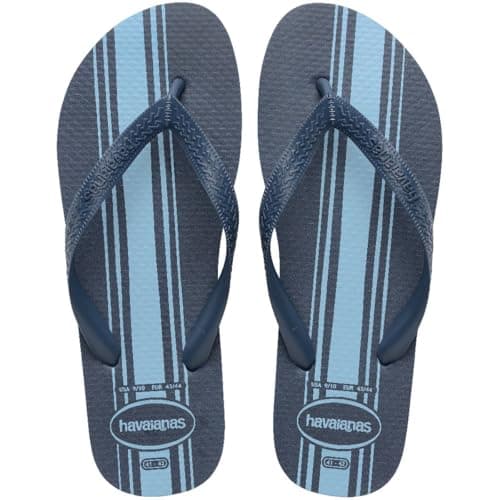 Chinelo Havaianas Masculino Color Essential Azul com Listras Branco e Cinza
