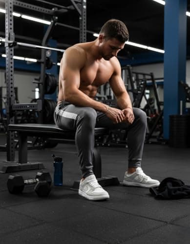 Calça Esportiva DryFit Chumbo/Branco, Tamanho M, Comprimento Longo, 92% Poliéster, com Cordão de Ajuste