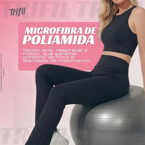 TRIFIL Calça Legging Esportiva Flare Cintura Alta Feminino Adulto, Preto, G