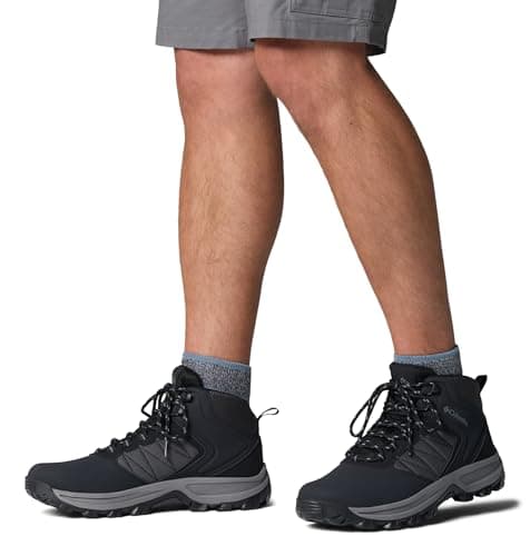 Columbia Bota masculina impermeável Transverse Hike, Aço preto/cinza ti, 41