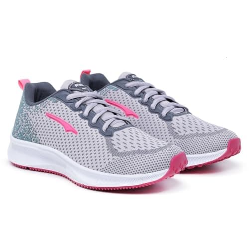 Tênis Caminhada Academia Feminino Leve Confortável Cinza Rosa Branco