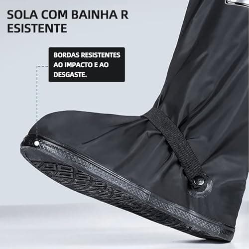 Botas de Chuva Bota Polaina Para Chuva Capa Chuva para Sapato Bota de Chuva Motoqueiro Adulto Unissex Impermeável Para Motociclista(XL)