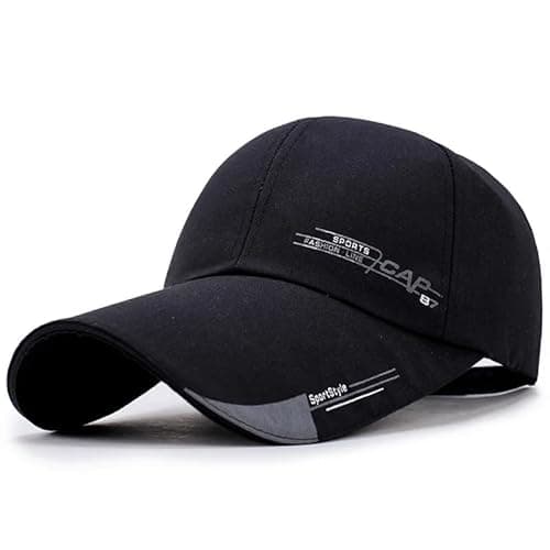 Boné Esportivo Masculino, Aba Longa, Proteção Solar, Preto (BR, Alfa, Único, M, Preto)