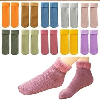Genérico Kit 4 Pares Meia Térmica Grossa Flanelada Forrada Fleece Inverno Cashmere Unissex