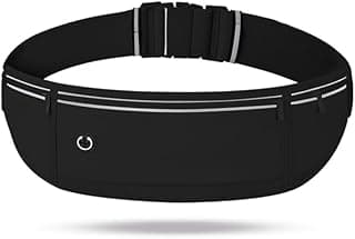 Pochete Esportiva Slim para Corrida e Academia – Porta Celular de Cintura Ajustável (Preta)