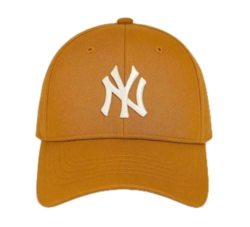New Boné Unissex Caramelo, Ajustável com Fecho, Bordado Branco, Casual e Esportivo