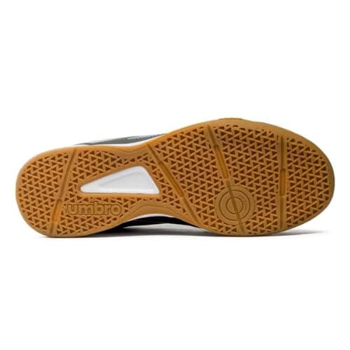 Sola da chuteira Umbro Pro 5 Bump Club, marrom e branco, para futsal.