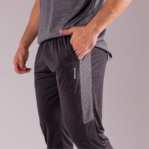 Genérico Calça Masculina Dry Fit Slim Esportiva Fitness Academia Com Bolso Lateral Tecido Reforçado (BR, Alfa, G, Regular, Regular, Cinza)
