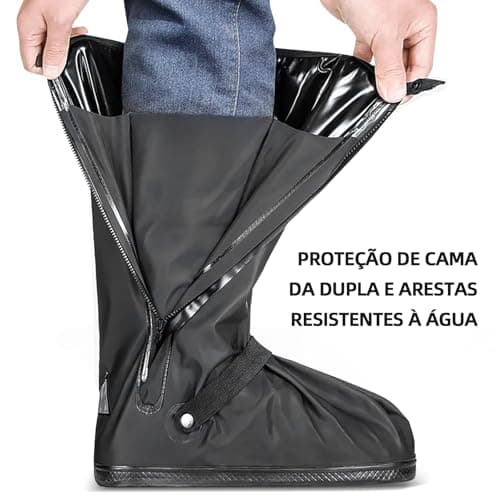 Botas de Chuva Bota Polaina Para Chuva Capa Chuva para Sapato Bota de Chuva Motoqueiro Adulto Unissex Impermeável Para Motociclista(XL)