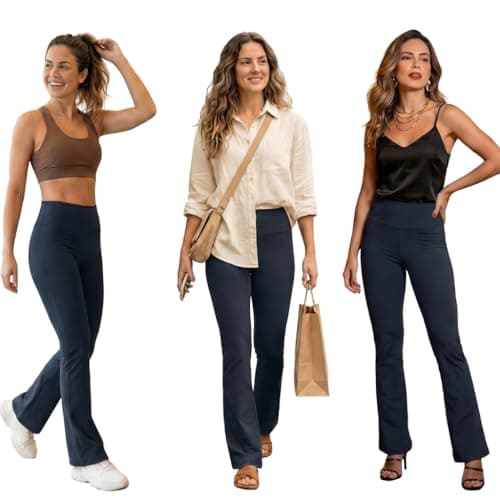 1 Calça Flare Legging Suplex Feminina Esportiva Casual Dia a Dia Zero Transparência Cintura Alta Levanta Bumbum Leg Bailarina Elasticidade 4 Vias Cós Duplo (BR, Alfa, M, Regular, Regular, Preto)