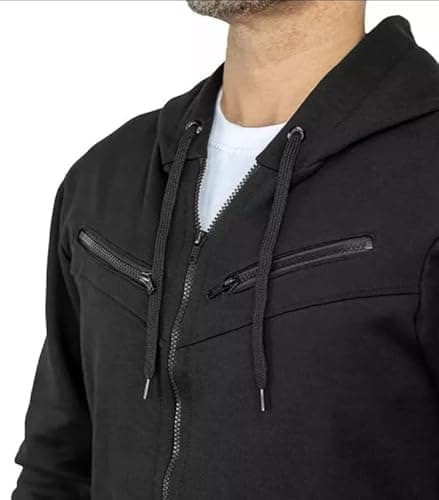 Moletom Blusa De Frio Jaqueta De Zíper Slim Casaco Com Capuz Masculino Feminino (BR, Alfa, GG, Regular, Regular, PRETO/PRETO)