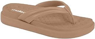 Chinelo de dedo feminino Moleca plataforma bege