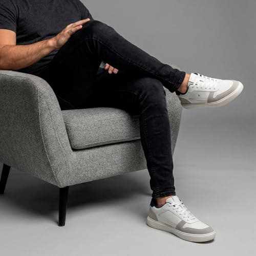 Tênis Sapatenis Masculino Sandrini Evoke Lite Couro (Branco, Cinza e Marinho, BR, Adulto, Numérico, 41)