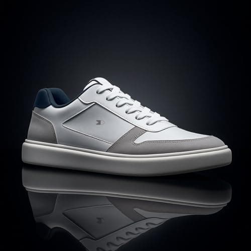 Tênis Sapatenis Masculino Sandrini Evoke Lite Couro (Branco, Cinza e Marinho, BR, Adulto, Numérico, 41)