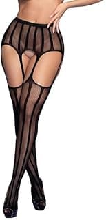 Genérico Meia Calça 7/8 Sensual com Cinta Liga Integrada Tamanho Unico Yaffa