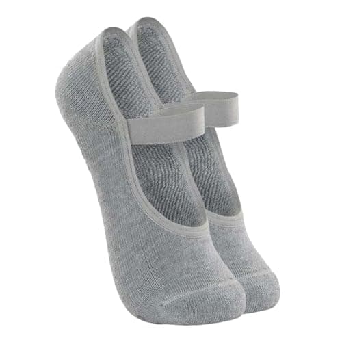 Kit Pares Meias Sapatilha Antiderrapante para Pilates e Yoga, Malha, Cores Sortidas e preta (BR, Alfa, Único, Regular, Regular, 2, Cores escuras)