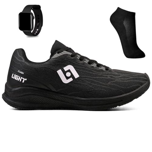 Kit Tenis Esportivo Masculino Feminino Adulto Academia Treino Caminhada + Meia e Relogio