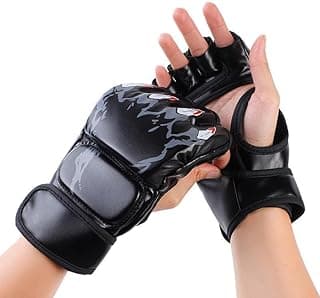 Luvas de boxe de meio dedo, luvas Sanda, luvas para adultos