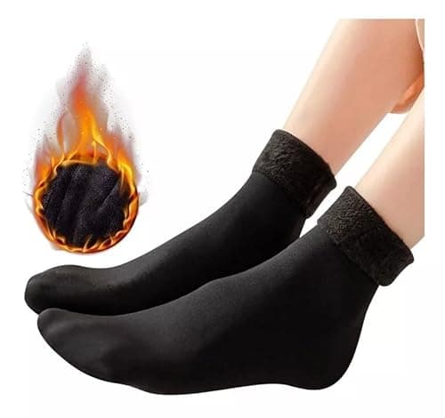 Kit 3 Meia Térmica Grossa Flanelada Fleece Inverno Frio Intenso Unissex (Preta)