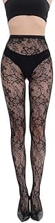 Generic Meia-calça sexy, meia arrastão de malha vazada, estampada, meia-calça com tiras verticais, meia-calça feminina