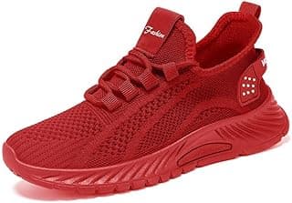 Tênis feminino vermelho respirável e moderno, tamanho grande, para corrida e uso diário