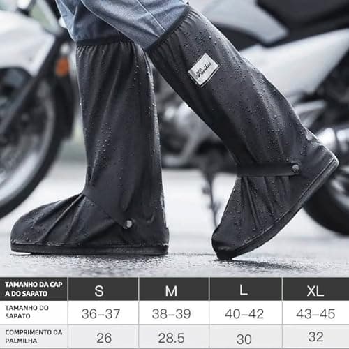 Botas de Chuva Bota Polaina Para Chuva Capa Chuva para Sapato Bota de Chuva Motoqueiro Adulto Unissex Impermeável Para Motociclista(XL)