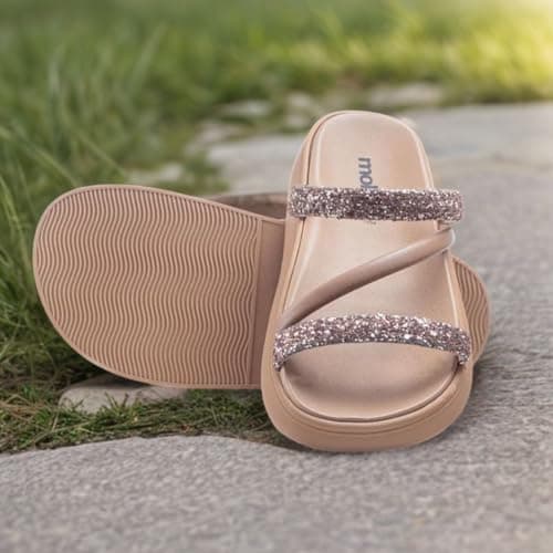 Sandália Papete com Strass Feminina Moleca